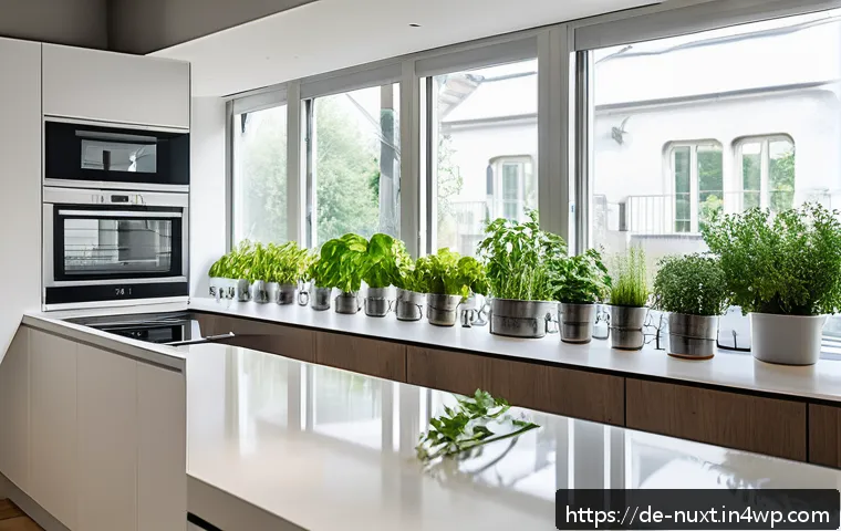 지속 가능한 물 관리를 위한 정책 방향 - A modern German household kitchen featuring state-of-the-art water-saving appliances such as an ener...