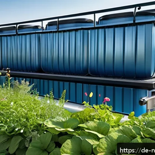Home 25 통합 수자원 관리의 비용 효과 분석 - A modern urban rooftop garden equipped with a state-of-the-art rainwater harvesting system featuring...