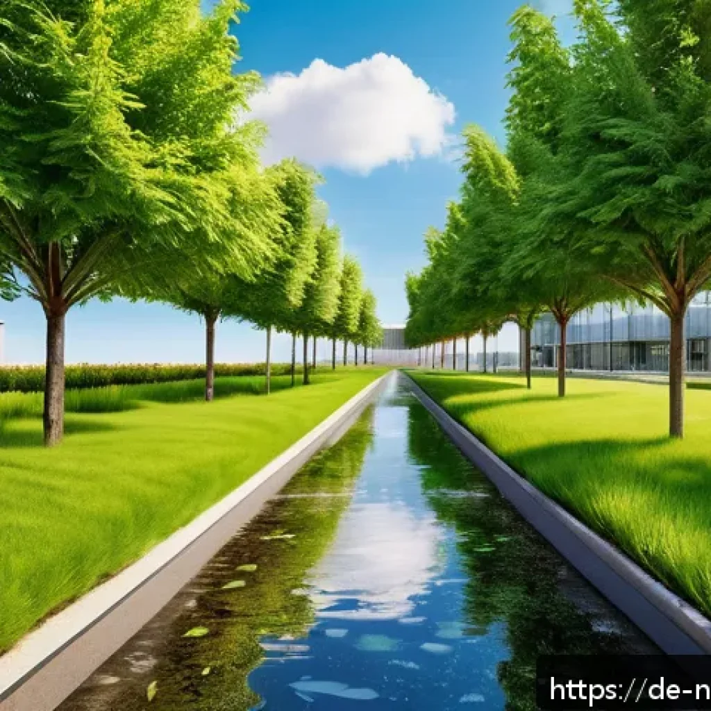 물 관리에서의 혁신적인 접근 사례 - A modern urban park in Germany equipped with automated smart irrigation systems using soil moisture ...